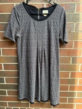 Dress | Anthropologie Maeve Textured Shift | Black Gray Medium